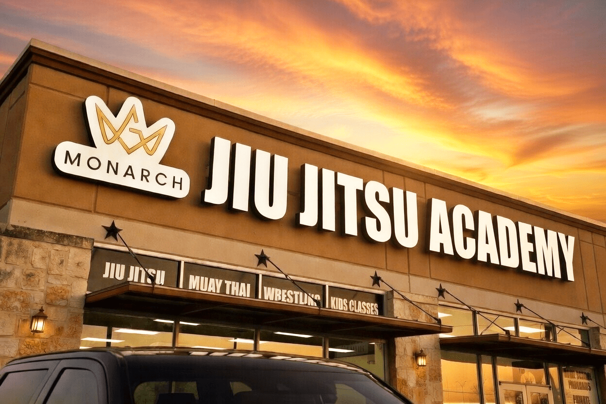 Monarch Jiu Jitsu Academy storefront in San Antonio